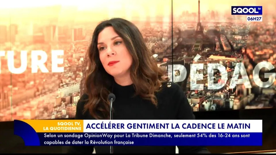 Candice Anzel dans l’émission La Quotidienne (SqoolTV)