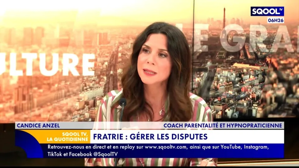 Candice Anzel dans l’émission La Quotidienne (SqoolTV)