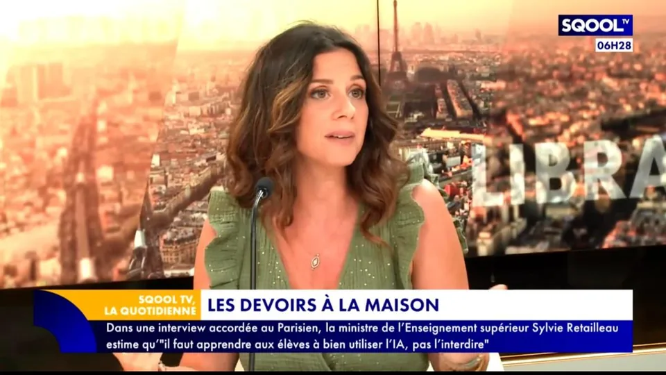 Candice Anzel dans l’émission La Quotidienne (SqoolTV)